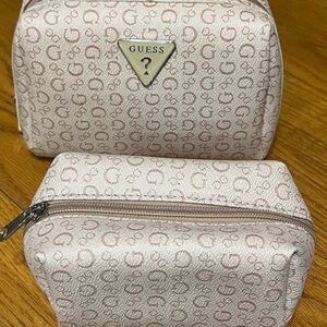 Guess Light Pink Patterned Cosmetic Bag Duo